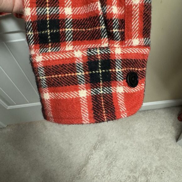 Vintage Wallace And Barnes Red Thick Overshirt Shirt Jacket Workwear - Picture 8 of 11